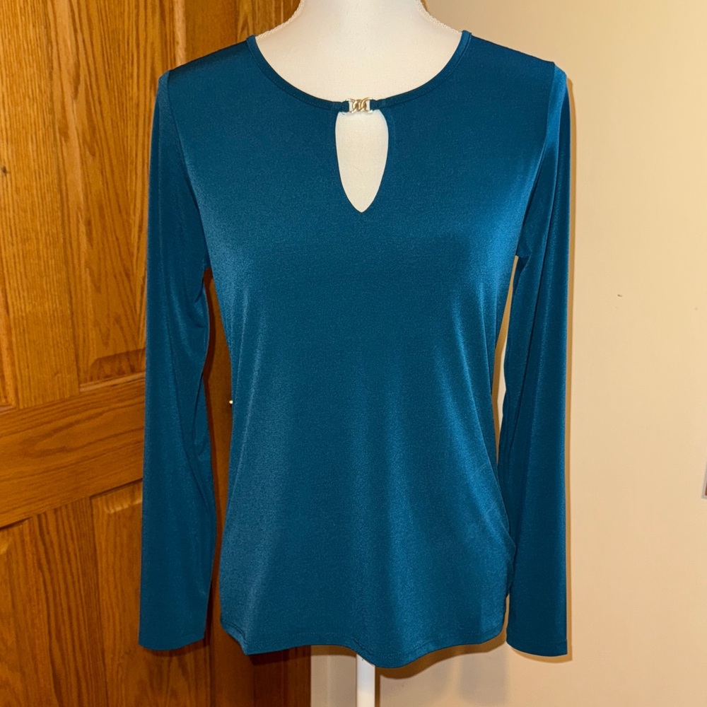 Michael Kors Teal Long Sleeve Top